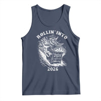 Funny Cowboy Raccoon Rollin Into 2026 Tank Top New Year Dumpster Fire 2026 Rodeo - Wonder Print Shop