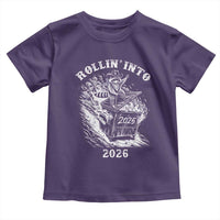 Funny Cowboy Raccoon Rollin Into 2026 Toddler T Shirt New Year Dumpster Fire 2026 Rodeo - Wonder Print Shop