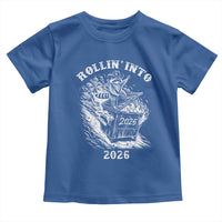 Funny Cowboy Raccoon Rollin Into 2026 Toddler T Shirt New Year Dumpster Fire 2026 Rodeo - Wonder Print Shop