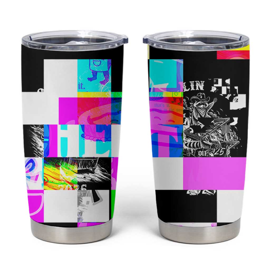 Funny Cowboy Raccoon Rollin Into 2026 Tumbler Cup New Year Dumpster Fire 2026 Rodeo - Wonder Print Shop