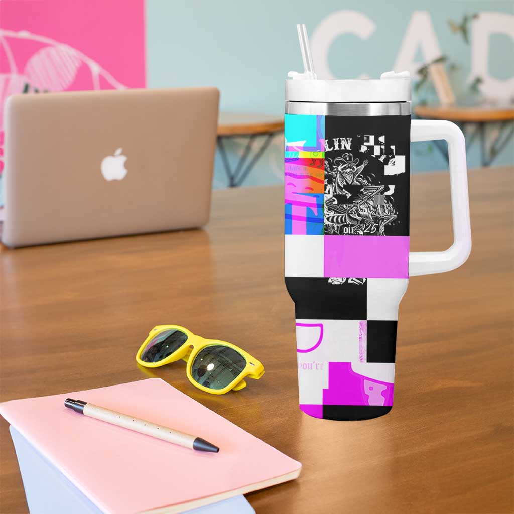 Funny Cowboy Raccoon Rollin Into 2026 Tumbler With Handle New Year Dumpster Fire 2026 Rodeo - Wonder Print Shop