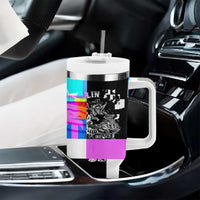 Funny Cowboy Raccoon Rollin Into 2026 Tumbler With Handle New Year Dumpster Fire 2026 Rodeo - Wonder Print Shop