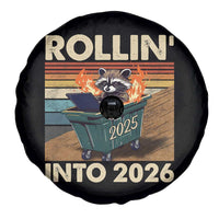 Funny Raccoon Rollin Into 2026 Spare Tire Cover New Year Dumpster Fire - Wonder Print Shop
