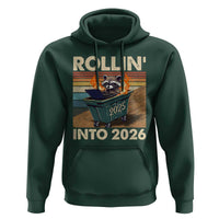 Funny Raccoon Rollin Into 2026 Hoodie New Year Dumpster Fire - Wonder Print Shop