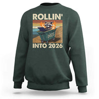 Funny Raccoon Rollin Into 2026 Sweatshirt New Year Dumpster Fire - Wonder Print Shop
