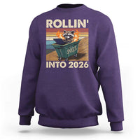 Funny Raccoon Rollin Into 2026 Sweatshirt New Year Dumpster Fire - Wonder Print Shop