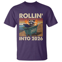 Funny Raccoon Rollin Into 2026 T Shirt New Year Dumpster Fire - Wonder Print Shop