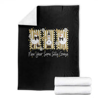 Funny New Year Same Silly Goose Throw Blanket New Year Eve Goose Squad Faux Glitter - Wonder Print Shop