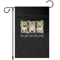 Funny New Year Same Silly Goose Garden Flag New Year Eve Goose Squad Faux Glitter - Wonder Print Shop