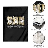 Funny New Year Same Silly Goose Garden Flag New Year Eve Goose Squad Faux Glitter - Wonder Print Shop