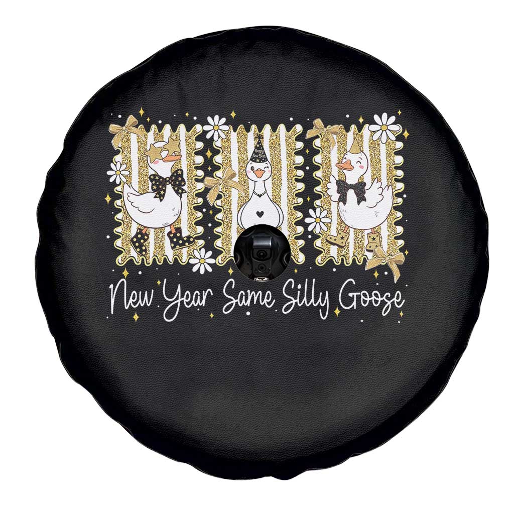 Funny New Year Same Silly Goose Spare Tire Cover New Year Eve Goose Squad Faux Glitter - Wonder Print Shop