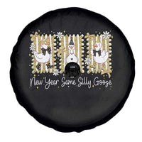 Funny New Year Same Silly Goose Spare Tire Cover New Year Eve Goose Squad Faux Glitter - Wonder Print Shop