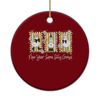 Funny New Year Same Silly Goose Ceramic Ornament New Year Eve Goose Squad Faux Glitter - Wonder Print Shop