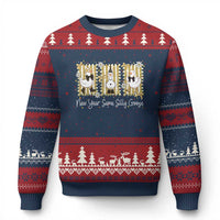 Funny New Year Same Silly Goose Ugly Christmas Sweater New Year Eve Goose Squad Faux Glitter - Wonder Print Shop