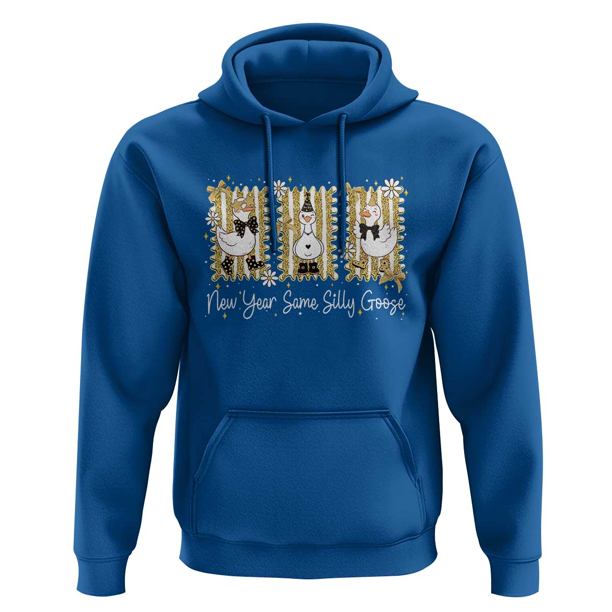 Funny New Year Same Silly Goose Hoodie New Year Eve Goose Squad Faux Glitter - Wonder Print Shop