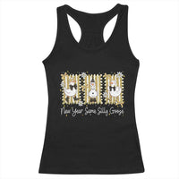 Funny New Year Same Silly Goose Racerback Tank Top New Year Eve Goose Squad Faux Glitter - Wonder Print Shop
