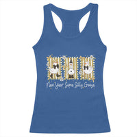 Funny New Year Same Silly Goose Racerback Tank Top New Year Eve Goose Squad Faux Glitter - Wonder Print Shop