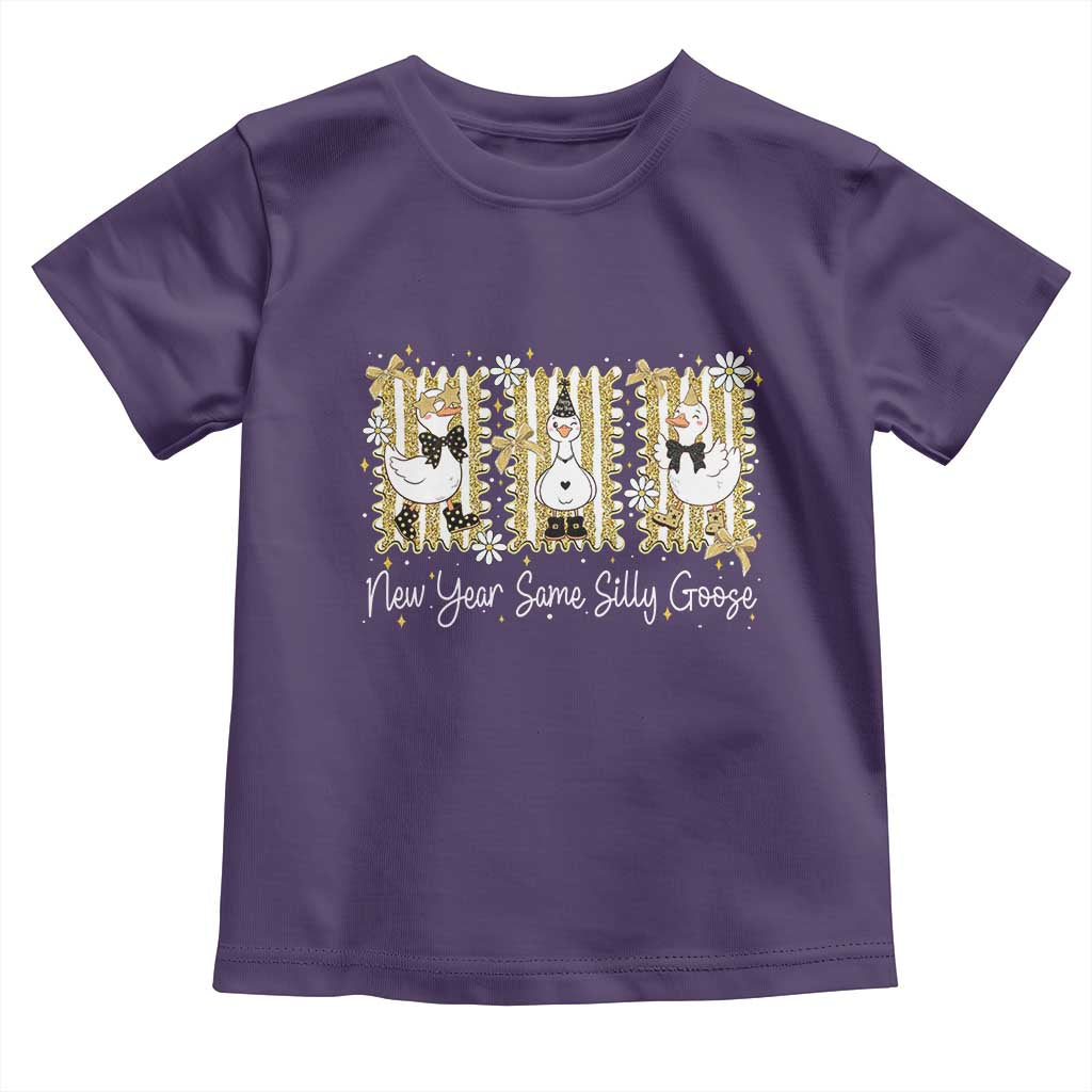 Funny New Year Same Silly Goose Toddler T Shirt New Year Eve Goose Squad Faux Glitter - Wonder Print Shop