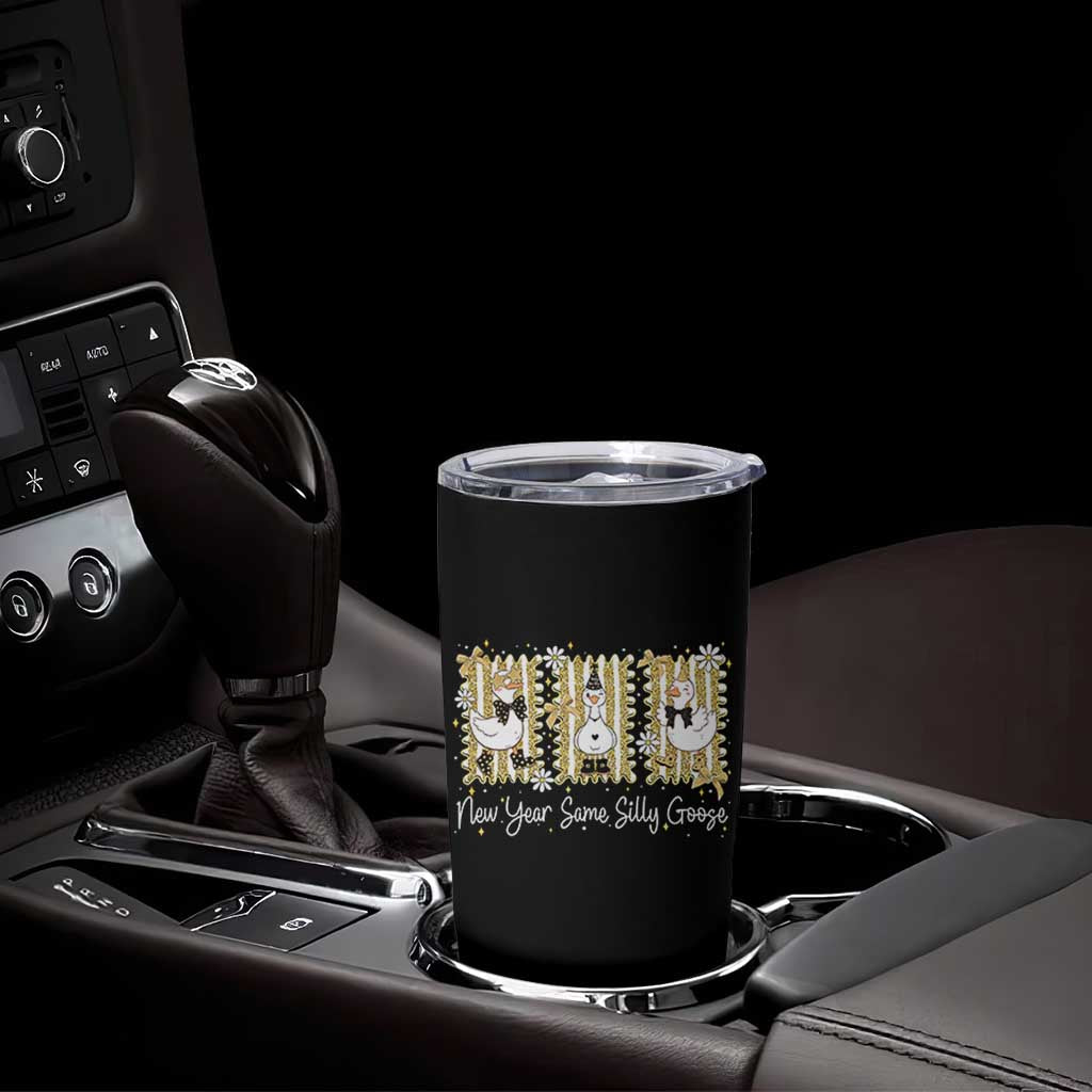 Funny New Year Same Silly Goose Tumbler Cup New Year Eve Goose Squad Faux Glitter - Wonder Print Shop