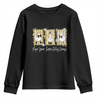 Funny New Year Same Silly Goose Youth Sweatshirt New Year Eve Goose Squad Faux Glitter - Wonder Print Shop