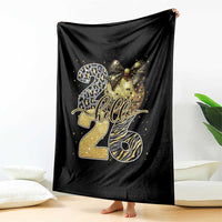 Happy New Year 2026 Throw Blanket Hello 2026 Disco Ball Coquette Bow Faux Glitter - Wonder Print Shop