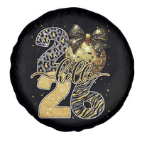 Happy New Year 2026 Spare Tire Cover Hello 2026 Disco Ball Coquette Bow Faux Glitter - Wonder Print Shop