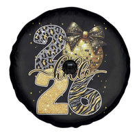 Happy New Year 2026 Spare Tire Cover Hello 2026 Disco Ball Coquette Bow Faux Glitter - Wonder Print Shop