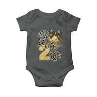 Happy New Year 2026 Baby Onesie Hello 2026 Disco Ball Coquette Bow Faux Glitter - Wonder Print Shop