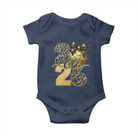 Happy New Year 2026 Baby Onesie Hello 2026 Disco Ball Coquette Bow Faux Glitter - Wonder Print Shop
