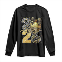 Happy New Year 2026 Long Sleeve Shirt Hello 2026 Disco Ball Coquette Bow Faux Glitter - Wonder Print Shop