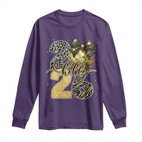 Happy New Year 2026 Long Sleeve Shirt Hello 2026 Disco Ball Coquette Bow Faux Glitter - Wonder Print Shop