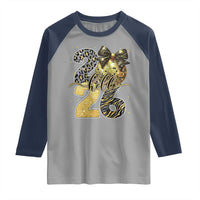 Happy New Year 2026 Raglan Shirt Hello 2026 Disco Ball Coquette Bow Faux Glitter - Wonder Print Shop
