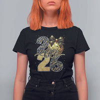 Happy New Year 2026 T Shirt For Women Hello 2026 Disco Ball Coquette Bow Faux Glitter - Wonder Print Shop