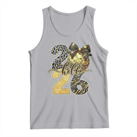 Happy New Year 2026 Tank Top Hello 2026 Disco Ball Coquette Bow Faux Glitter - Wonder Print Shop