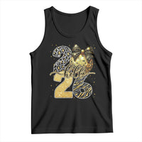 Happy New Year 2026 Tank Top Hello 2026 Disco Ball Coquette Bow Faux Glitter - Wonder Print Shop