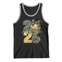 Happy New Year 2026 Tank Top Hello 2026 Disco Ball Coquette Bow Faux Glitter - Wonder Print Shop