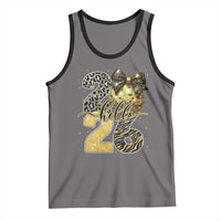 Happy New Year 2026 Tank Top Hello 2026 Disco Ball Coquette Bow Faux Glitter - Wonder Print Shop