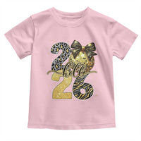 Happy New Year 2026 Toddler T Shirt Hello 2026 Disco Ball Coquette Bow Faux Glitter - Wonder Print Shop