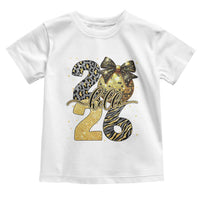 Happy New Year 2026 Toddler T Shirt Hello 2026 Disco Ball Coquette Bow Faux Glitter - Wonder Print Shop