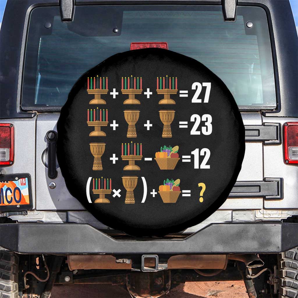 Funny 67 Kwanzaa Math Spare Tire Cover Six Seven Meme Kinara Candles African American Christmas - Wonder Print Shop