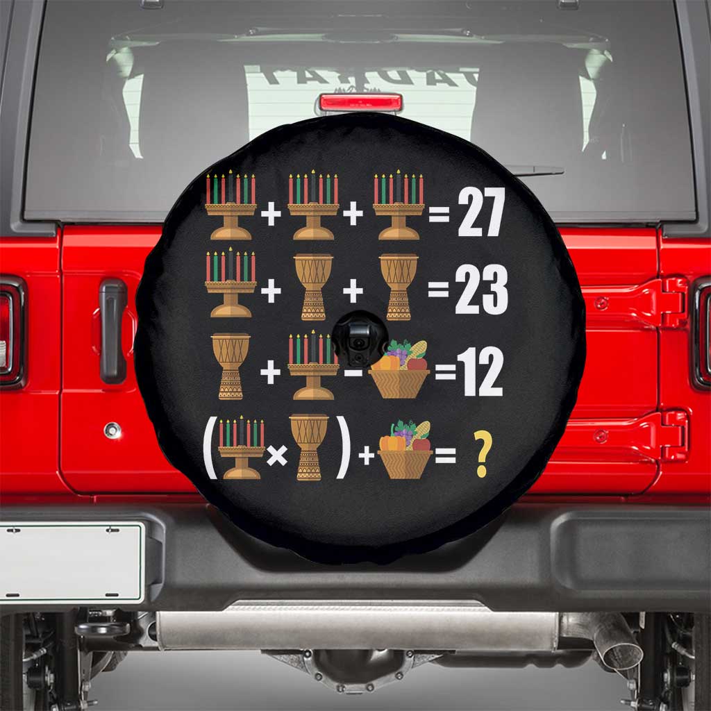 Funny 67 Kwanzaa Math Spare Tire Cover Six Seven Meme Kinara Candles African American Christmas - Wonder Print Shop