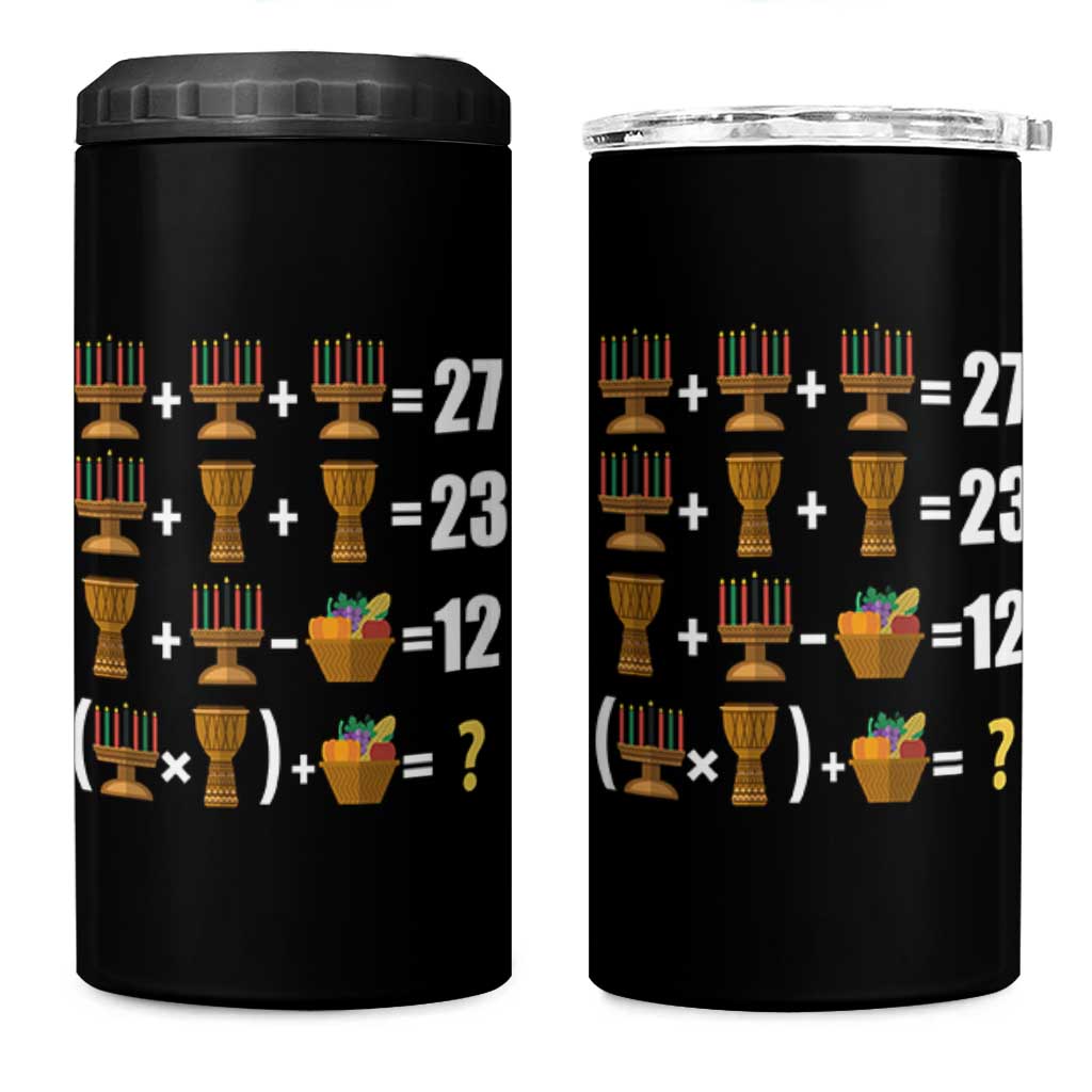 Funny 67 Kwanzaa Math 4 in 1 Can Cooler Tumbler Six Seven Meme Kinara Candles African American Christmas - Wonder Print Shop