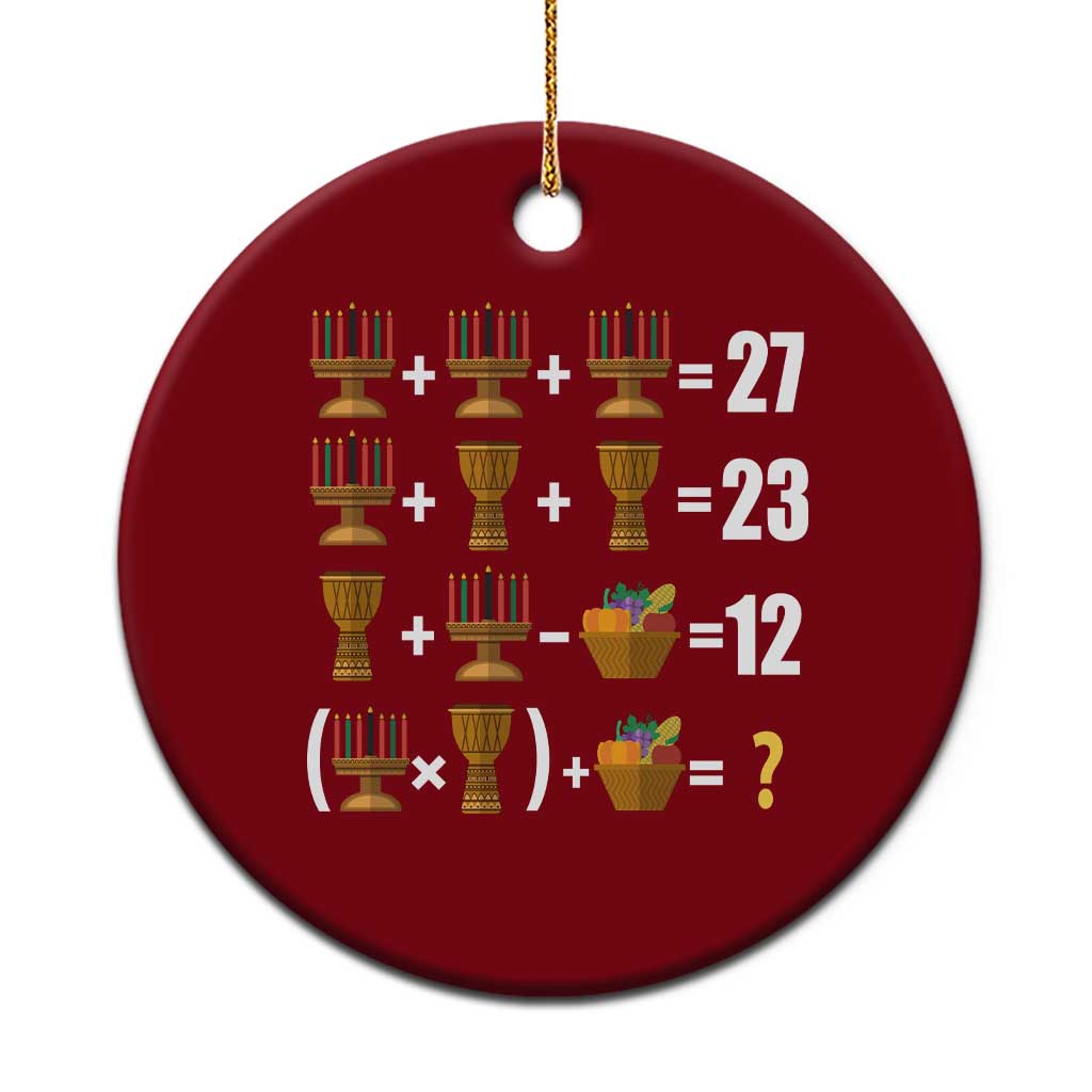 Funny 67 Kwanzaa Math Ceramic Ornament Six Seven Meme Kinara Candles African American Christmas - Wonder Print Shop