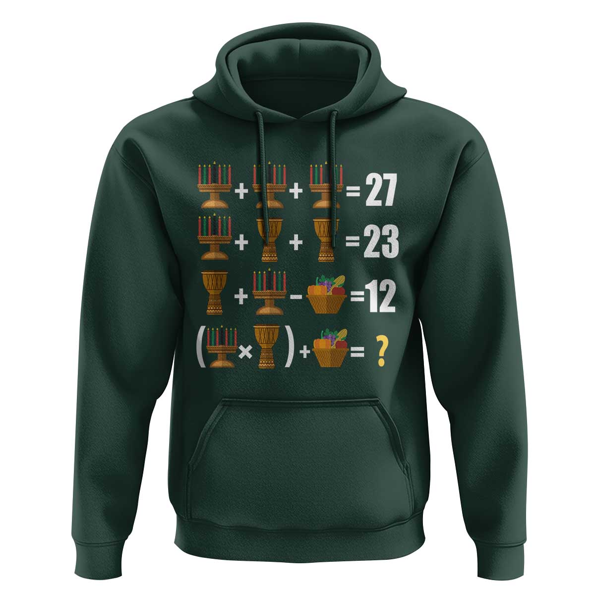 Funny 67 Kwanzaa Math Hoodie Six Seven Meme Kinara Candles African American Christmas - Wonder Print Shop