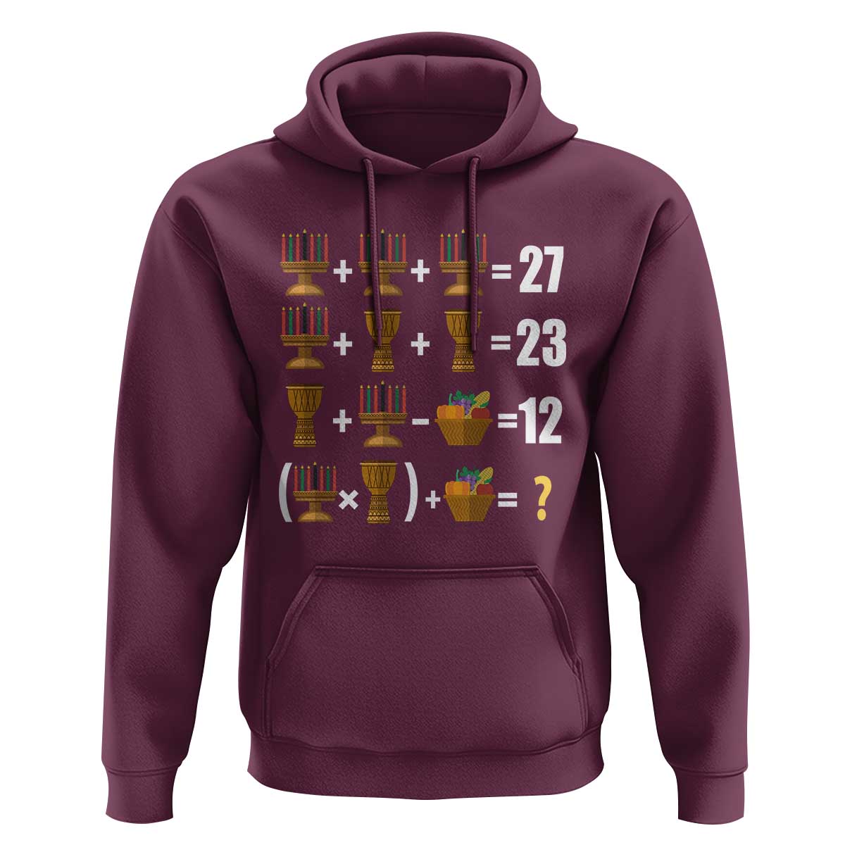Funny 67 Kwanzaa Math Hoodie Six Seven Meme Kinara Candles African American Christmas - Wonder Print Shop