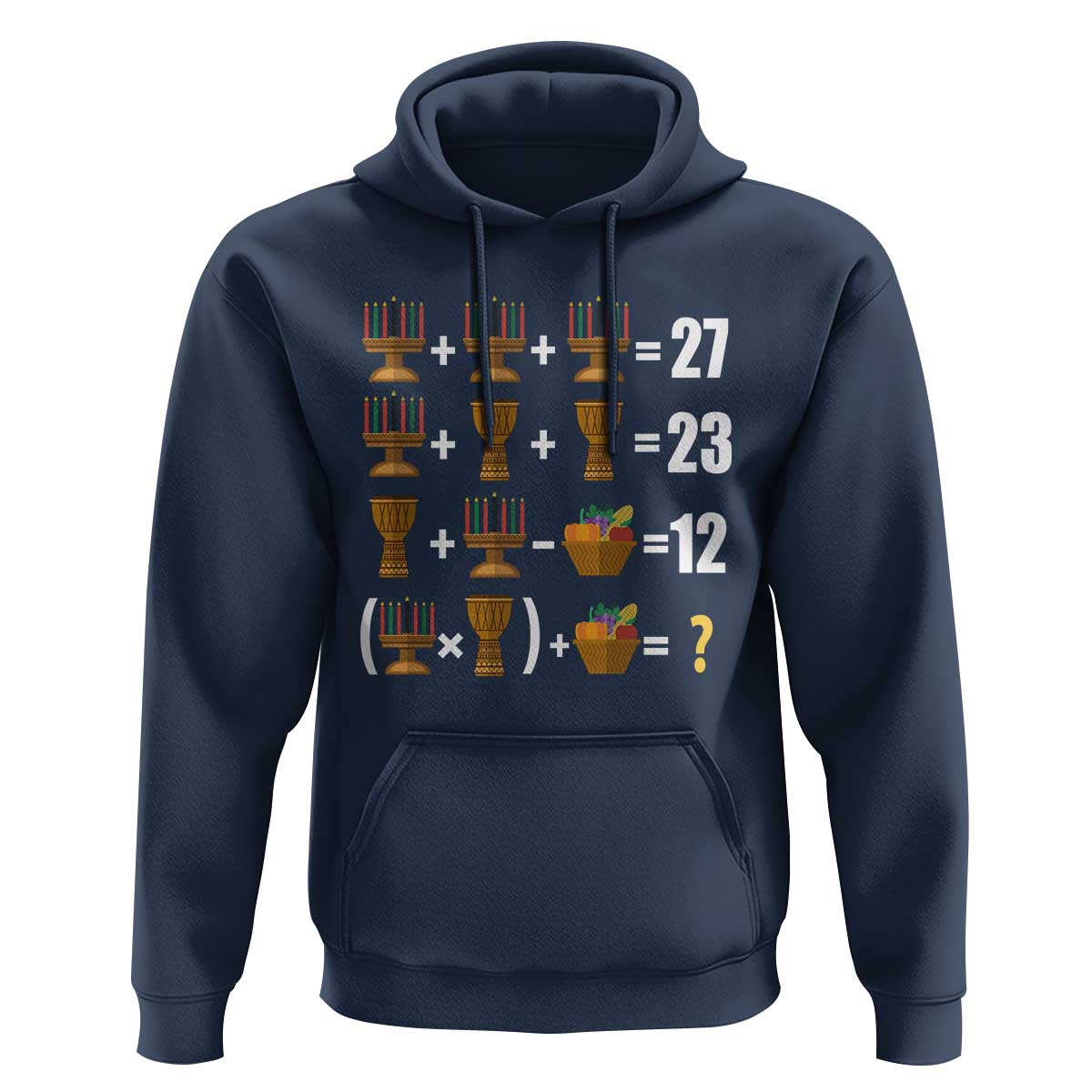 Funny 67 Kwanzaa Math Hoodie Six Seven Meme Kinara Candles African American Christmas - Wonder Print Shop