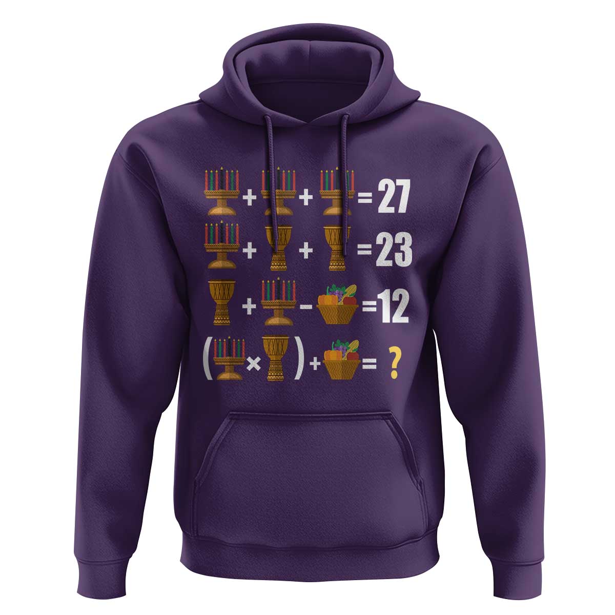 Funny 67 Kwanzaa Math Hoodie Six Seven Meme Kinara Candles African American Christmas - Wonder Print Shop