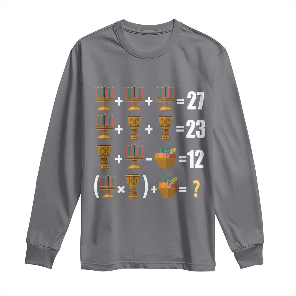 Funny 67 Kwanzaa Math Long Sleeve Shirt Six Seven Meme Kinara Candles African American Christmas - Wonder Print Shop