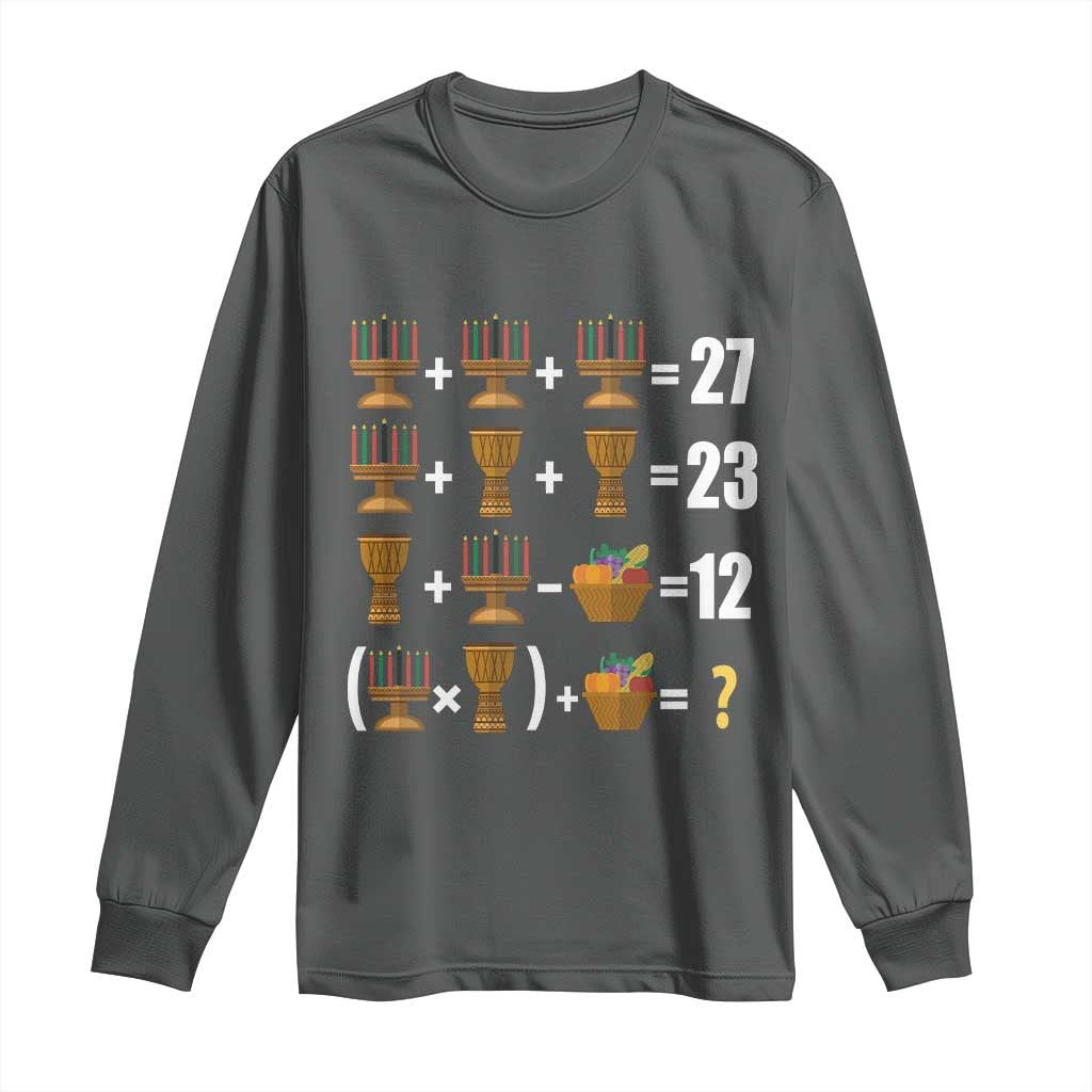 Funny 67 Kwanzaa Math Long Sleeve Shirt Six Seven Meme Kinara Candles African American Christmas - Wonder Print Shop