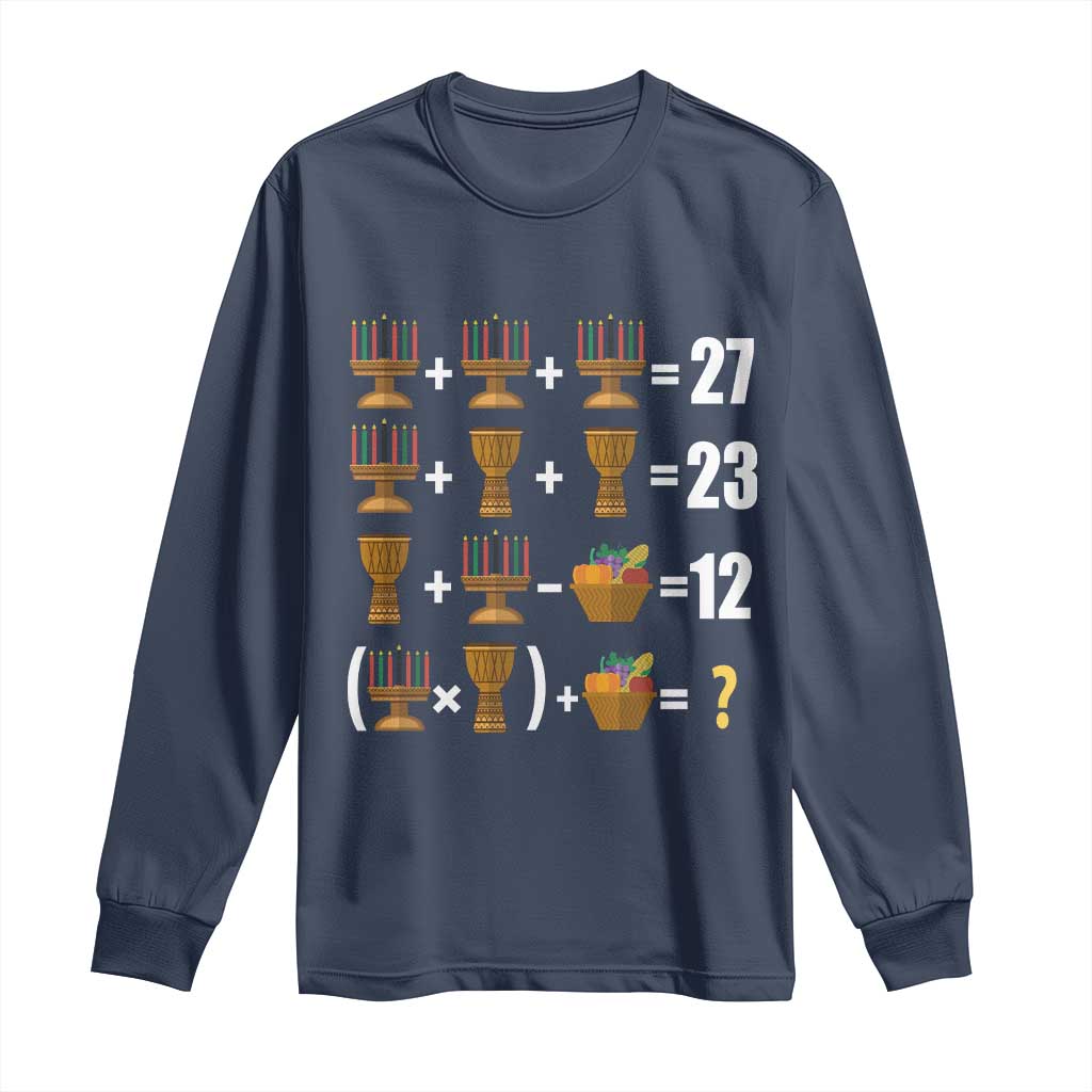 Funny 67 Kwanzaa Math Long Sleeve Shirt Six Seven Meme Kinara Candles African American Christmas - Wonder Print Shop